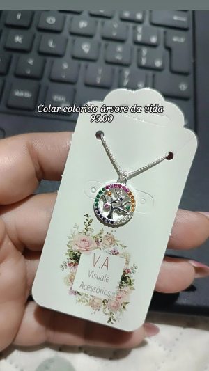 Colar árvore da vida colorido